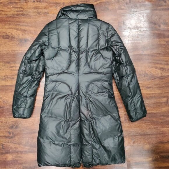 Armani Exchange Black Quilted Zip Closure High Collar Long Puffer Coat Women's M - Picture 3 of 11